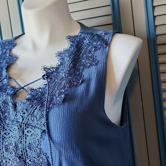 Dress Barn Sleeveless high low blue dress - Picture 6 of 13